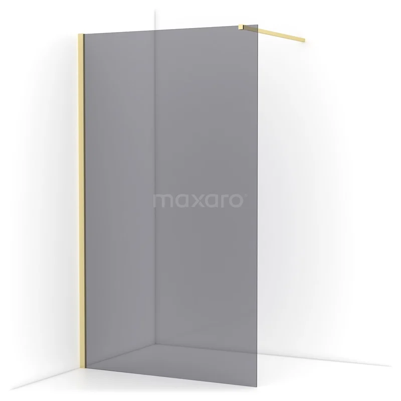 Diamond Walk-in shower | 110 cm Light gold Smoke glass Fixed wall IDA11111LG