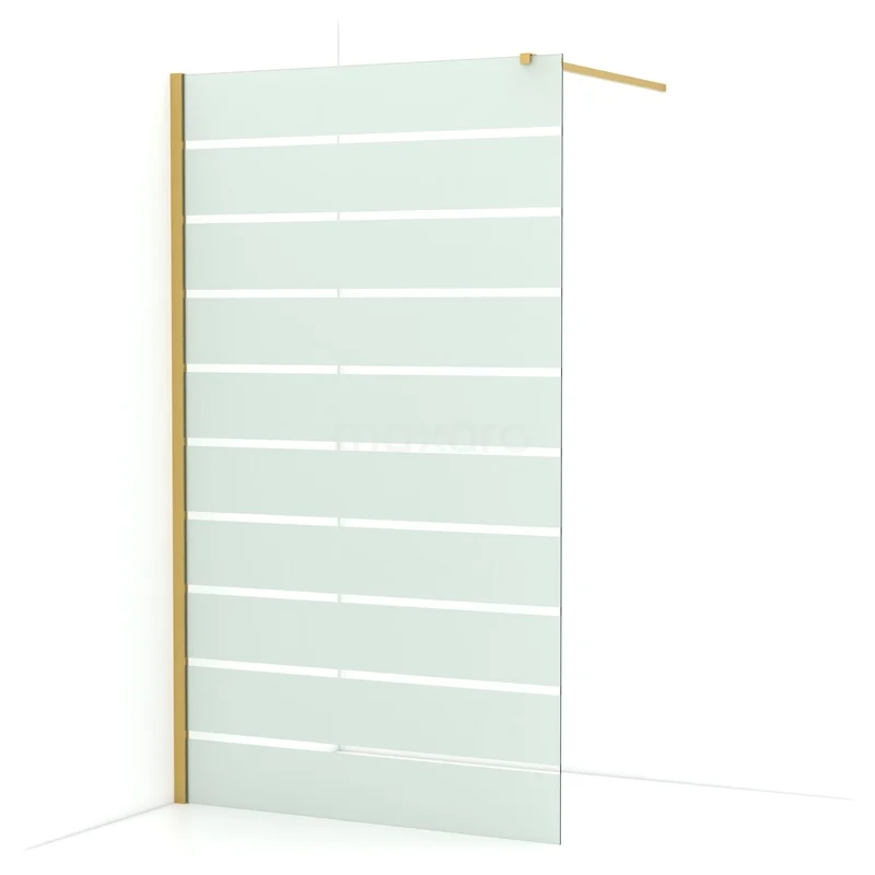 Diamond Walk-in shower | 120 cm Gold Clear with matt stripes Fixed wall IDA12116GGN