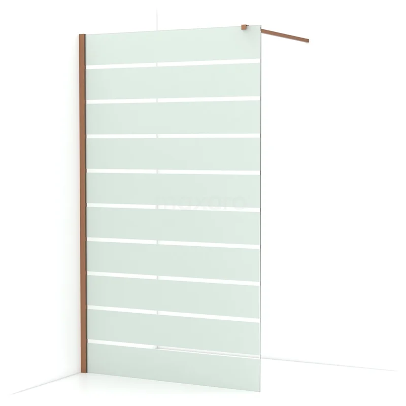 Diamond Walk-in shower | 120 cm Copper Clear with matt stripes Fixed wall IDA12116KP