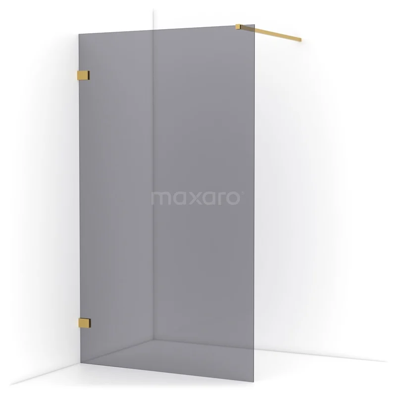 Diamond Walk-in shower | 110 cm Gold Smoke glass Fixed wall IDA11121GG