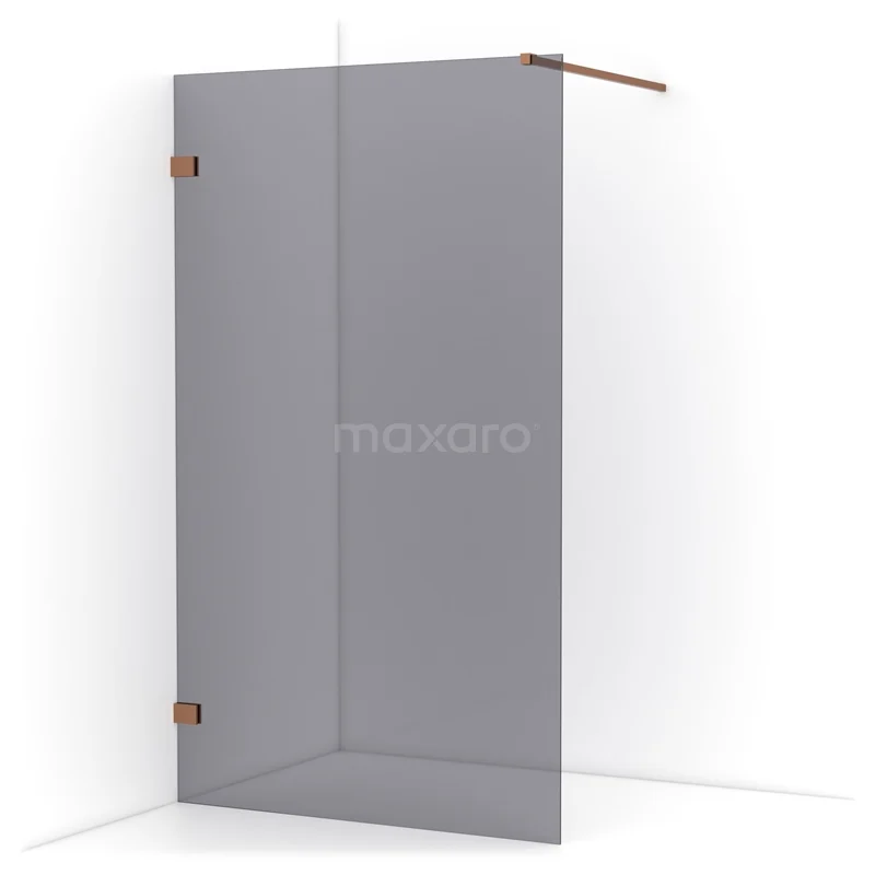 Diamond Walk-in shower | 120 cm Copper Smoke glass Fixed wall IDA12121KP