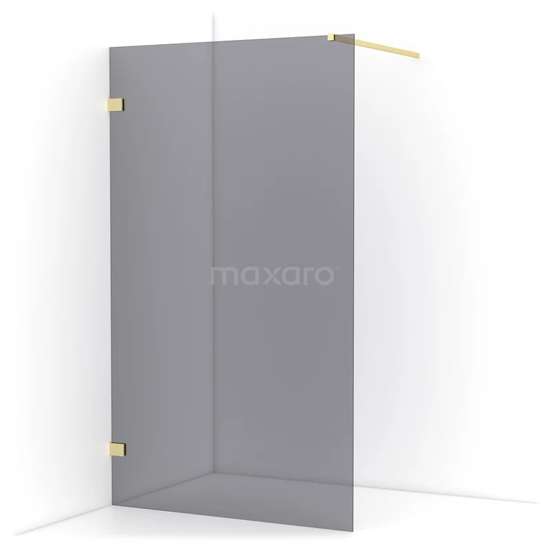 Diamond Walk-in shower | 120 cm Light gold Smoke glass Fixed wall IDA12121LG