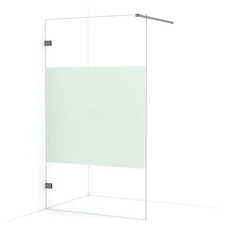 Begehbare Dusche Diamond 120cm aus klarem Sicherheitsglas mit mattem Streifen aus schwarzem Metall IDA12123ZM Begehbare Dusche Diamond 120cm aus klarem Sicherheitsglas mit mattem Streifen aus schwarzem Metall IDA12123ZM