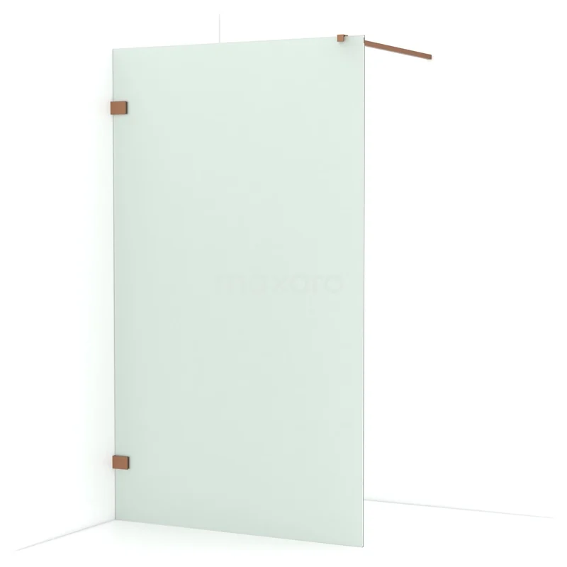 Diamond Walk-in shower | 120 cm Copper Frosted glass Fixed wall IDA12127KP