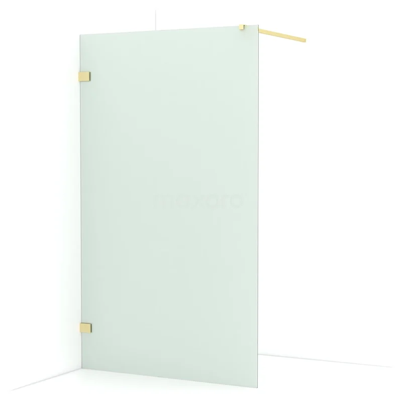Diamond Walk-in shower | 120 cm Light gold Frosted glass Fixed wall IDA12127LG