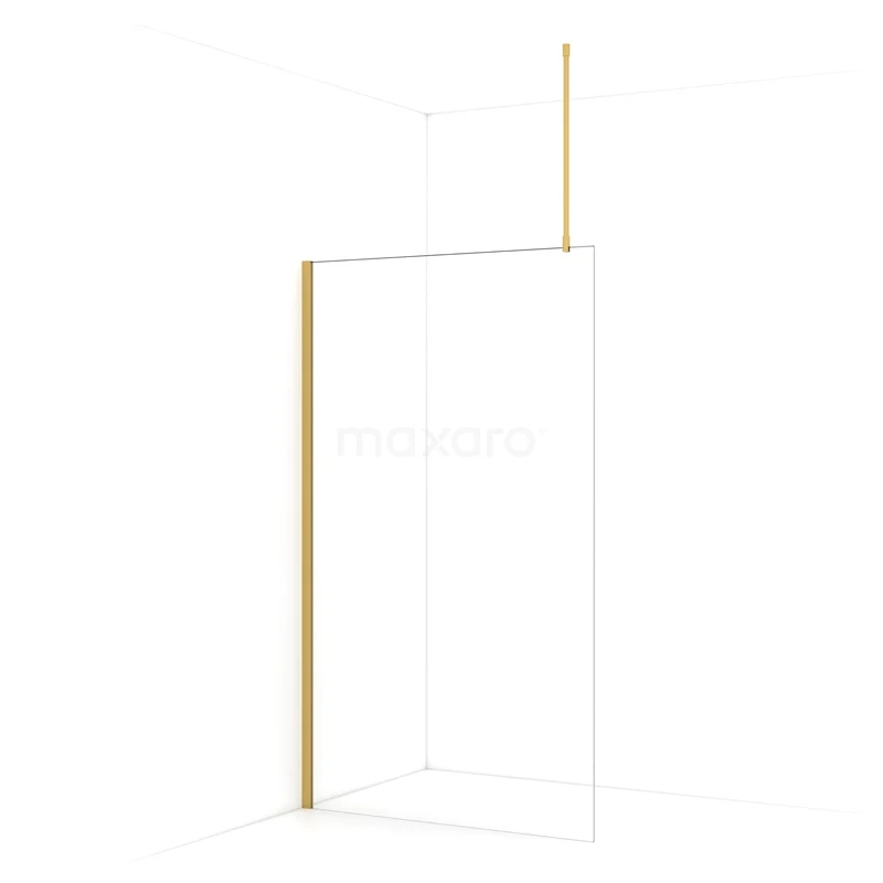 Diamond Walk-in shower | 110 cm Gold Clear glass Fixed wall IDA11710GGN