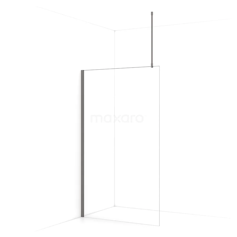 Diamond Walk-in shower | 120 cm Black metal Clear glass Fixed wall IDA12710ZMN