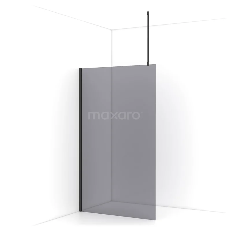 Diamond Walk-in shower | 120 cm Black chrome Smoke glass Fixed wall IDA12711BCN