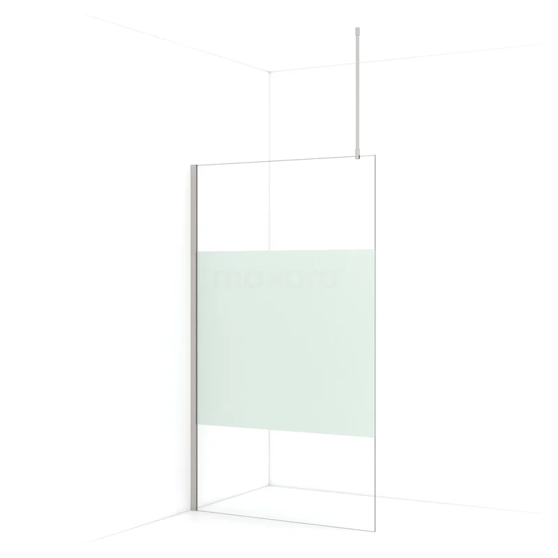 Begehbare Dusche Diamond 110cm aus klarem Sicherheitsglas mit mattem Streifen Gebürsteter Edelstahl IDA11713BR Begehbare Dusche Diamond 110cm aus klarem Sicherheitsglas mit mattem Streifen Gebürsteter Edelstahl IDA11713BR