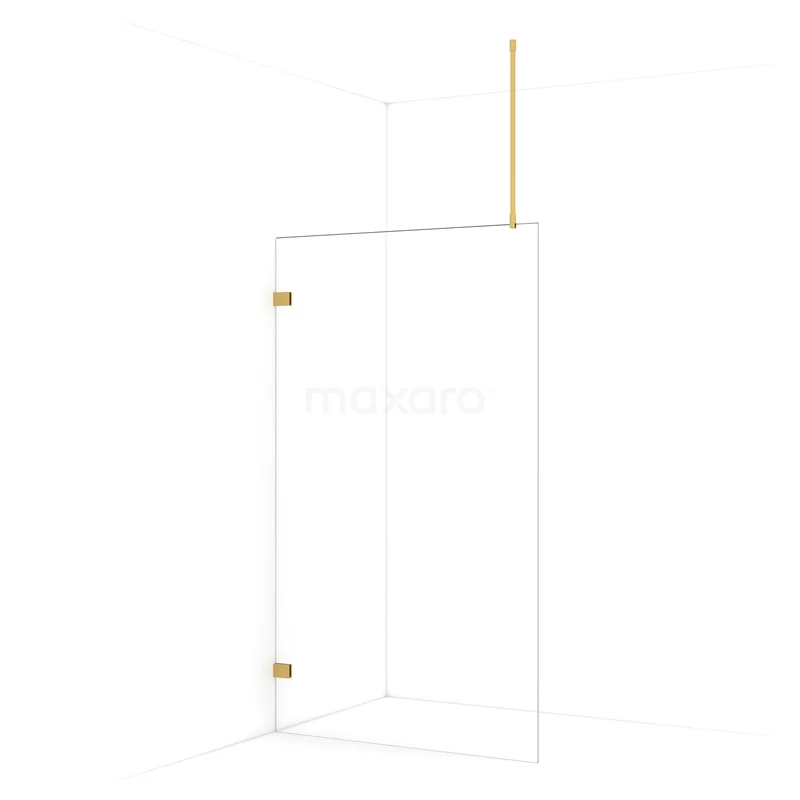 Diamond Walk-in shower | 110 cm Gold Clear glass Fixed wall IDA11720GG