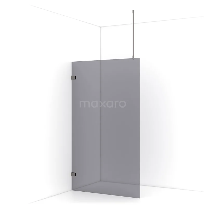 Diamond Walk-in shower | 120 cm Black metal Smoke glass Fixed wall IDA12721ZM