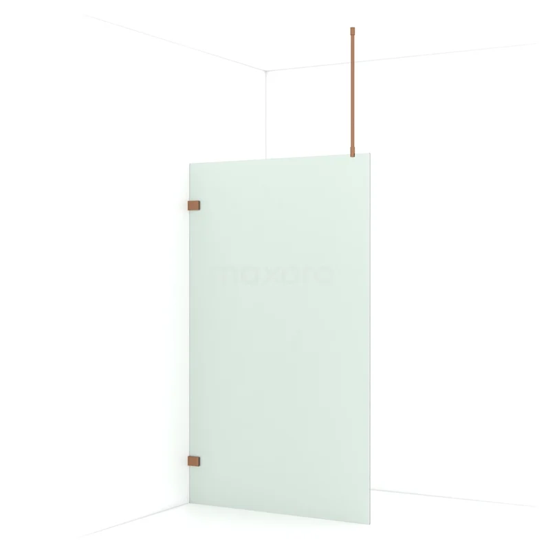 Diamond Walk-in shower | 120 cm Copper Frosted glass Fixed wall IDA12727KP
