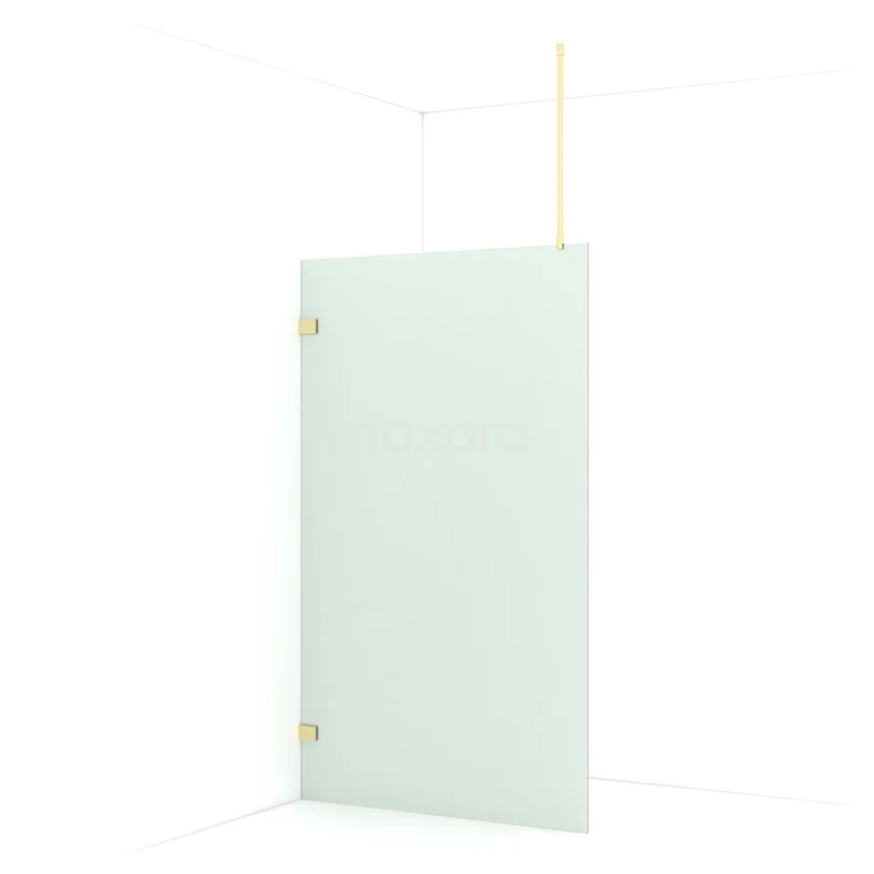 Diamond Walk-in shower | 120 cm Light gold Frosted glass Fixed wall IDA12727LG