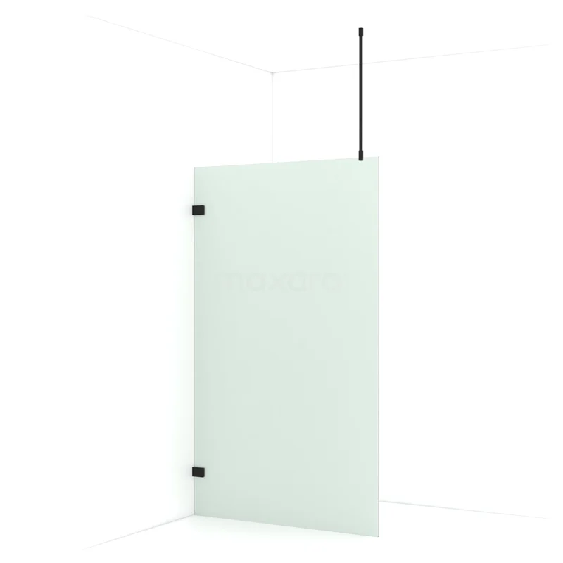 Diamond Walk-in shower | 120 cm Matte black Frosted glass Fixed wall IDA12727MB