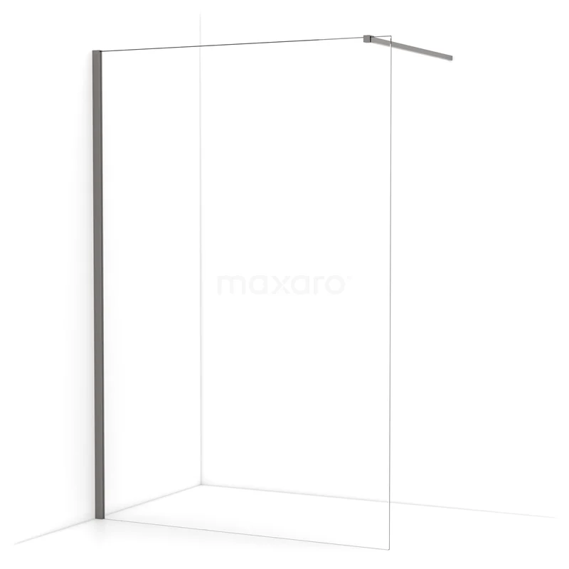 Diamond Walk-in shower | 140 cm Black metal Clear glass Fixed wall IDA14110ZMN