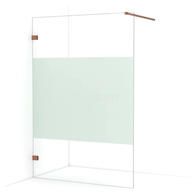 Begehbare Dusche Diamond 140cm aus klarem Sicherheitsglas mit mattem Streifen aus Kupfer IDA14123KP Begehbare Dusche Diamond 140cm aus klarem Sicherheitsglas mit mattem Streifen aus Kupfer IDA14123KP