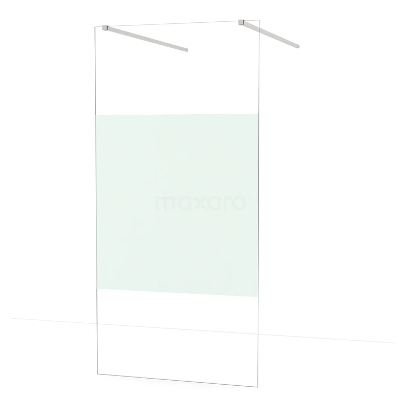 Diamond Walk-in shower | 100 cm Stainless steel Clear with matt strip Free-standing wall IDF1083BR