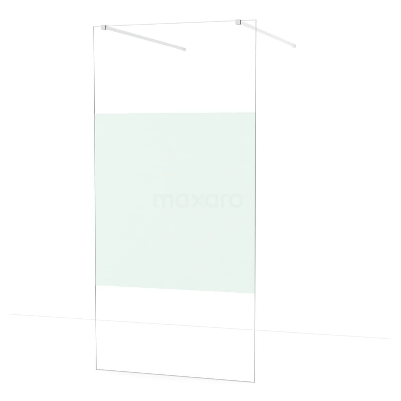 Diamond Walk-in shower | 100 cm Chrome Clear with matt strip Free-standing wall IDF1083C