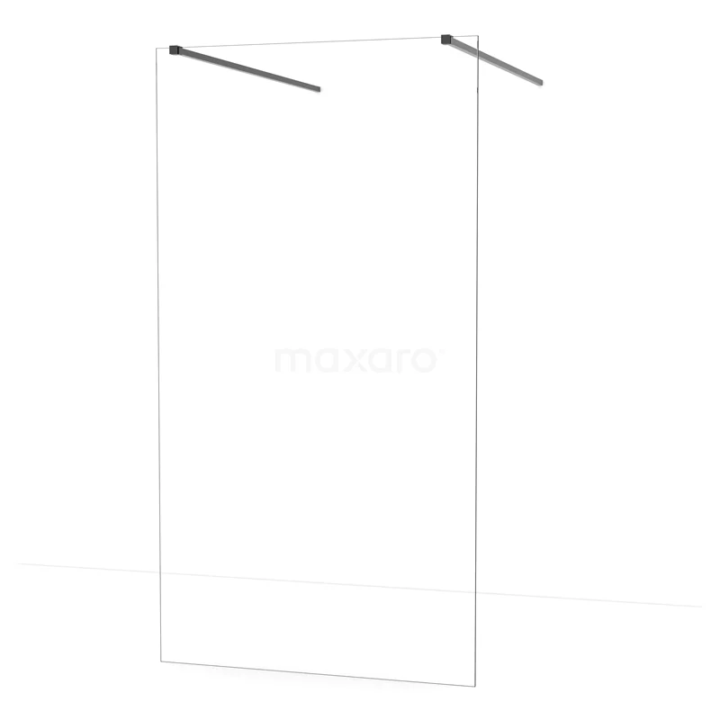 Diamond Walk-in shower | 110 cm Black chrome Clear glass Free-standing wall IDF1180BC