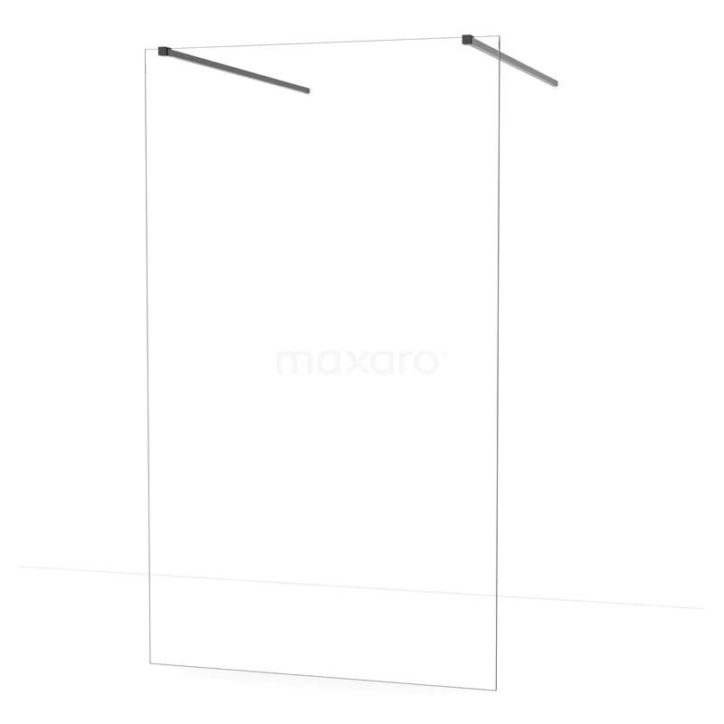 Diamond Walk-in shower | 120 cm Black chrome Clear glass Free-standing wall IDF1280BC