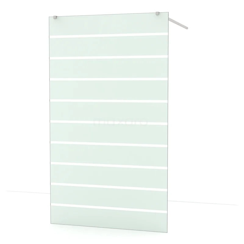 Diamond Walk-in shower | 120 cm Stainless steel Clear with matt stripes Free-standing wall IDF1286BR
