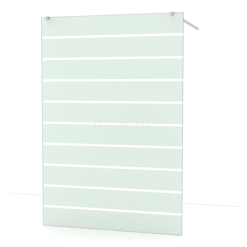 Diamond Walk-in shower | 140 cm Stainless steel Clear with matt stripes Free-standing wall IDF1486BR