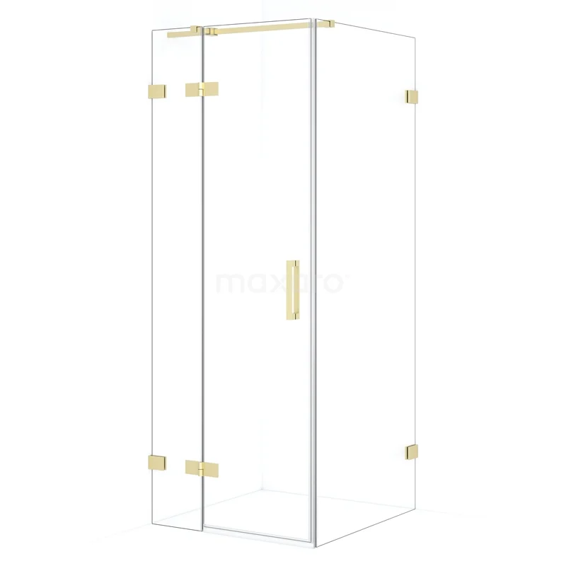 Diamond Shower enclosure | 80x70 cm Light gold Clear glass Pivot door Rectangle CDB213507320LG