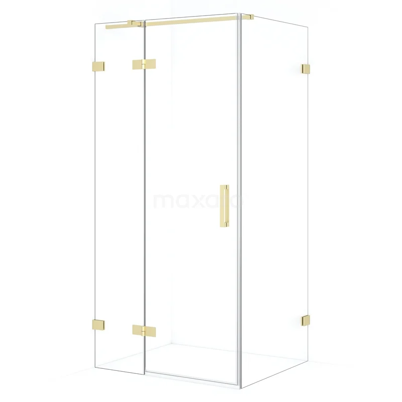 Diamond Shower enclosure | 90x70 cm Light gold Clear glass Pivot door Rectangle CDB213607320LG