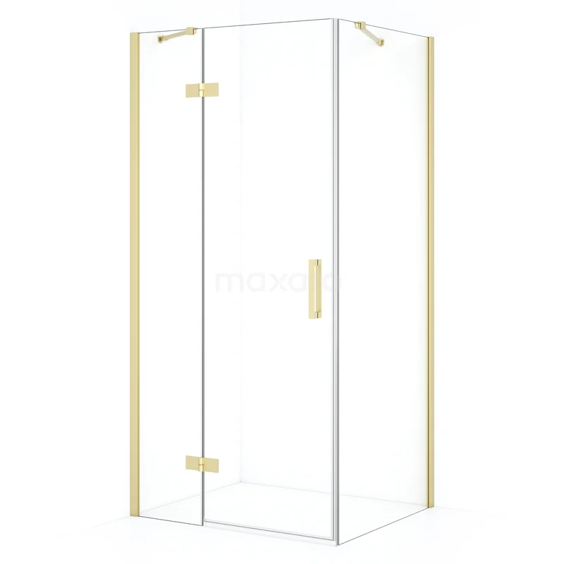 Diamond Shower enclosure | 100x70 cm Light gold Clear glass Pivot door Rectangle CDB214607410LG
