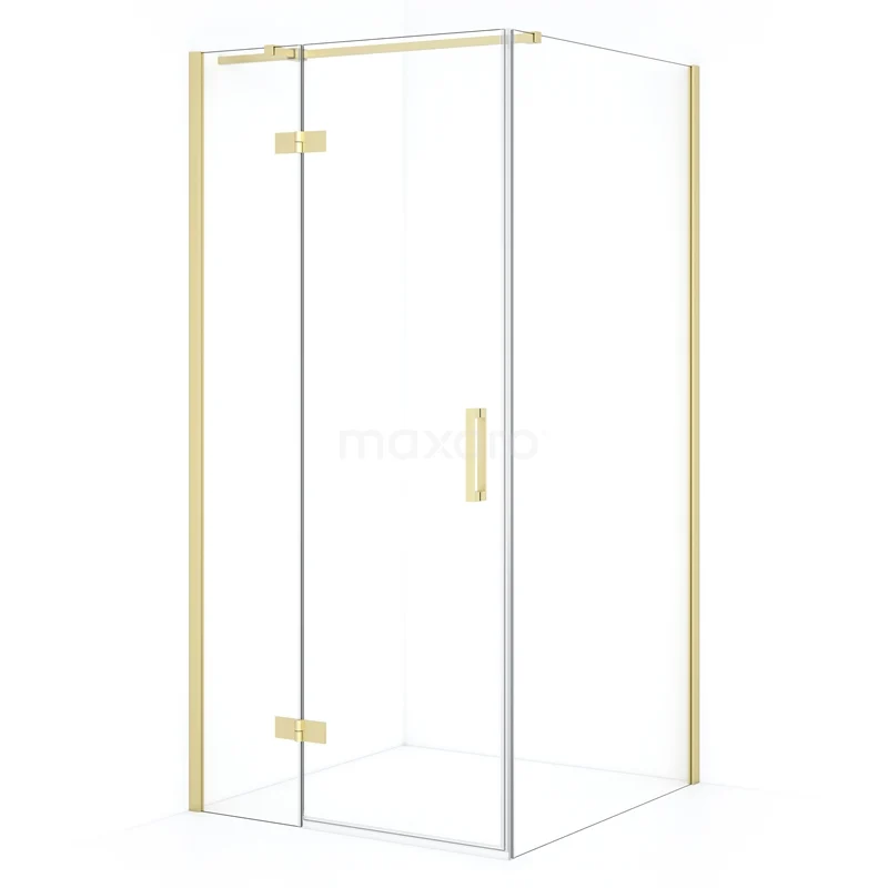 Diamond Shower enclosure | 100x90 cm Light gold Clear glass Pivot door Rectangle CDB213610310LG