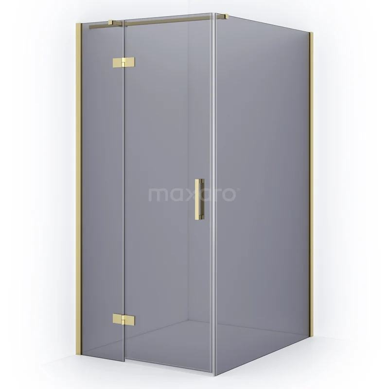 Diamond Shower enclosure | 120x100 cm Light gold Smoke glass Pivot door Rectangle CDB214612311LG