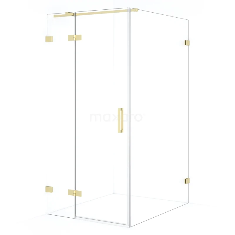 Diamond Shower enclosure | 120x90 cm Light gold Clear glass Pivot door Rectangle CDB213612320LG