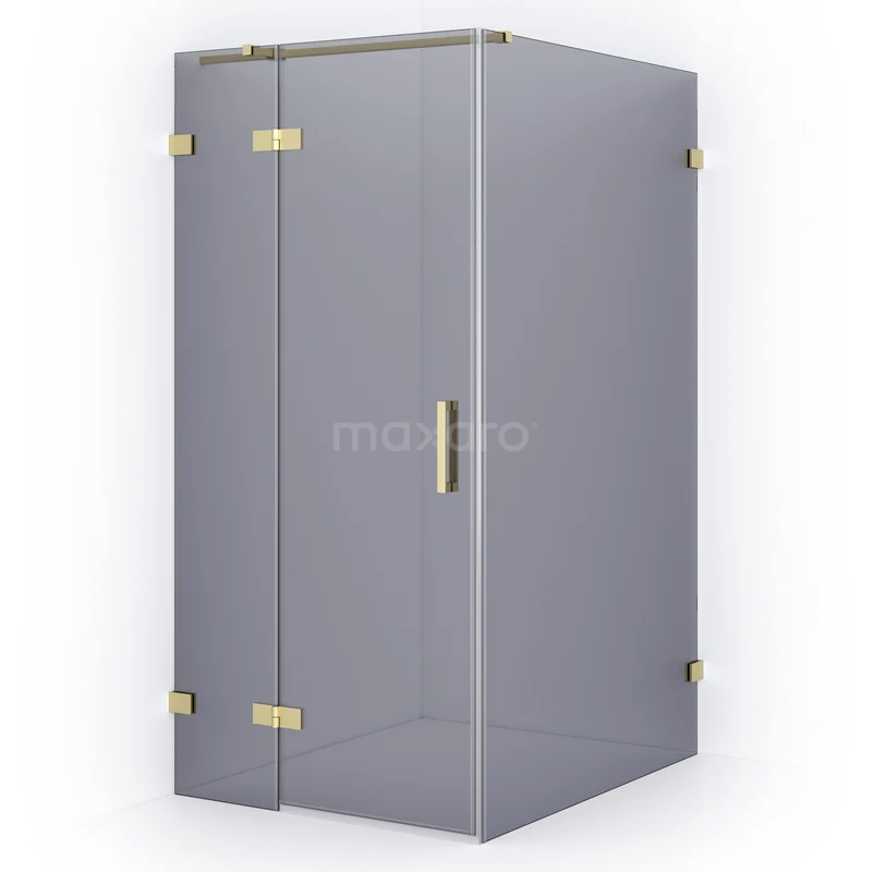 Diamond Shower enclosure | 120x100 cm Light gold Smoke glass Pivot door Rectangle CDB214612321LG