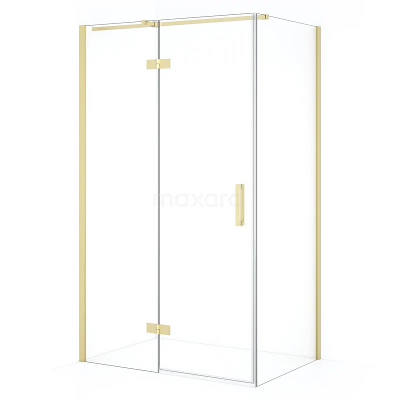 Diamond Shower enclosure | 110x70 cm Light gold Clear glass Pivot door Rectangle CDB216507310LG