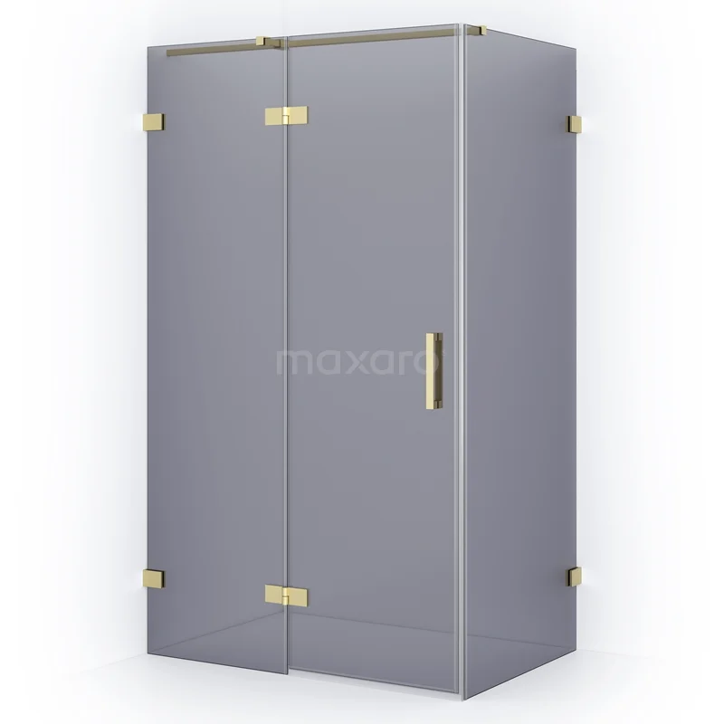 Diamond Shower enclosure | 120x80 cm Light gold Smoke glass Pivot door Rectangle CDB216608321LG