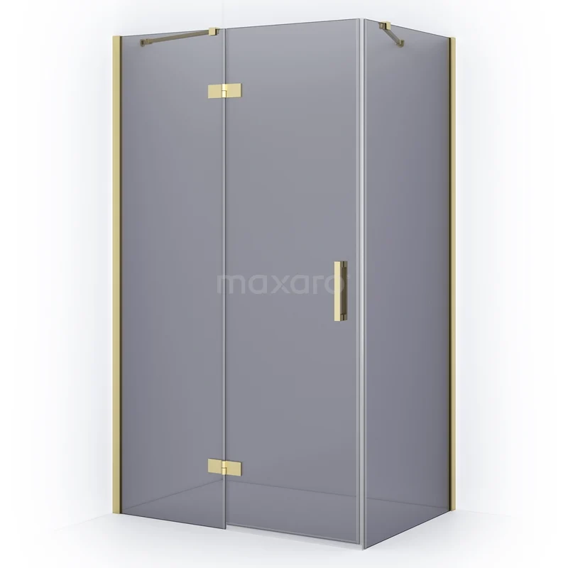 Diamond Shower enclosure | 110x80 cm Light gold Smoke glass Pivot door Rectangle CDB216508411LG