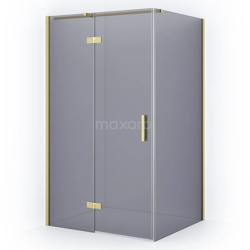Diamond Shower enclosure | 110x90 cm Light gold Smoke glass Pivot door Rectangle CDB216509311LG