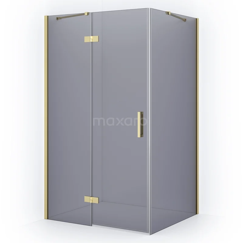 Diamond Shower enclosure | 110x100 cm Light gold Smoke glass Pivot door Rectangle CDB216510411LG