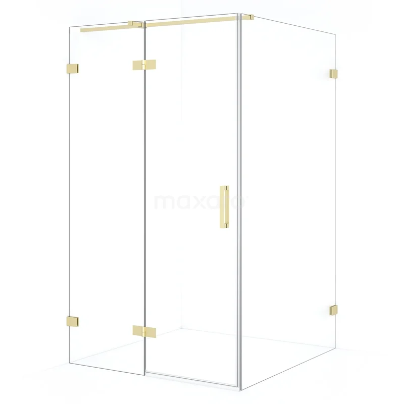 Diamond Shower enclosure | 110x110 cm Light gold Clear glass Pivot door Square CDB216511320LG