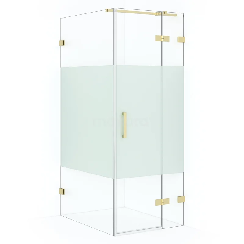 Diamond Shower cabin | 90x80 cm Light gold Clear with matt strip Pivot door Rectangle CDB223509323LG Diamond Shower cabin | 90x80 cm Light gold Clear with matt strip Pivot door Rectangle CDB223509323LG