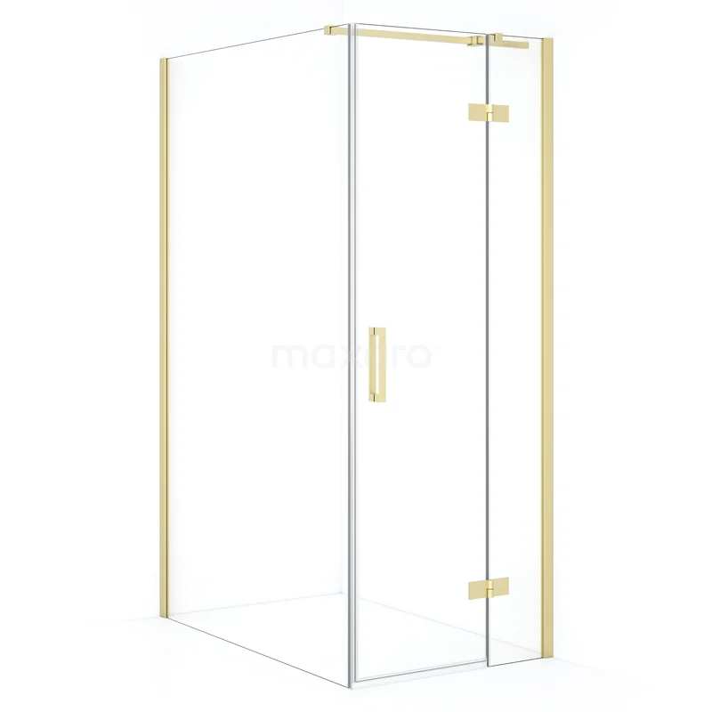 Diamond Shower enclosure | 120x80 cm Light gold Clear glass Pivot door Rectangle CDB223512310LG