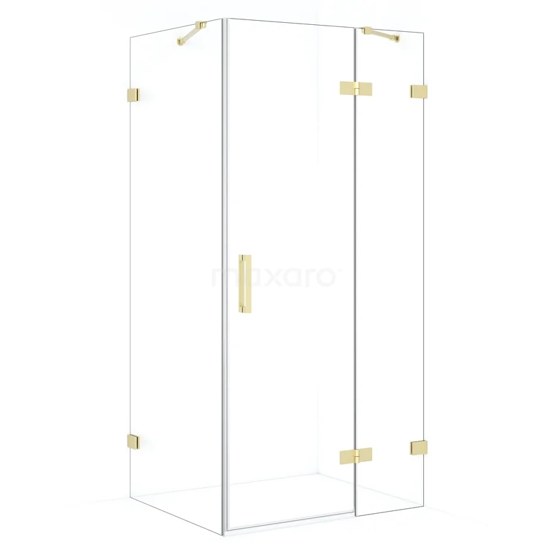 Diamond Shower enclosure | 100x80 cm Light gold Clear glass Pivot door Rectangle CDB224608420LG
