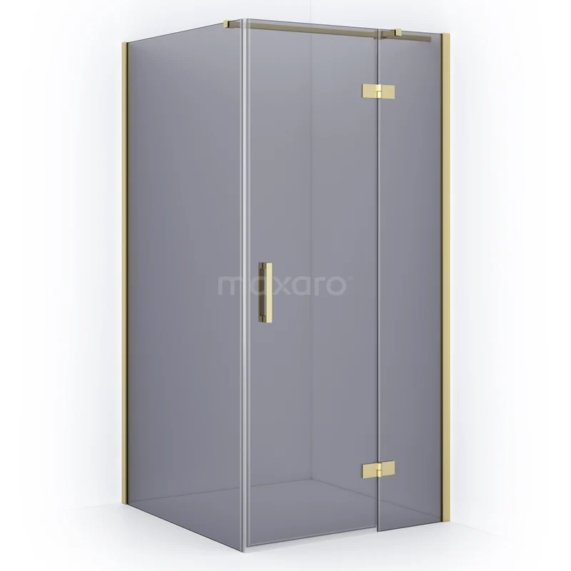 Diamond Shower enclosure | 90x90 cm Light gold Smoke glass Pivot door Square CDB223609311LG