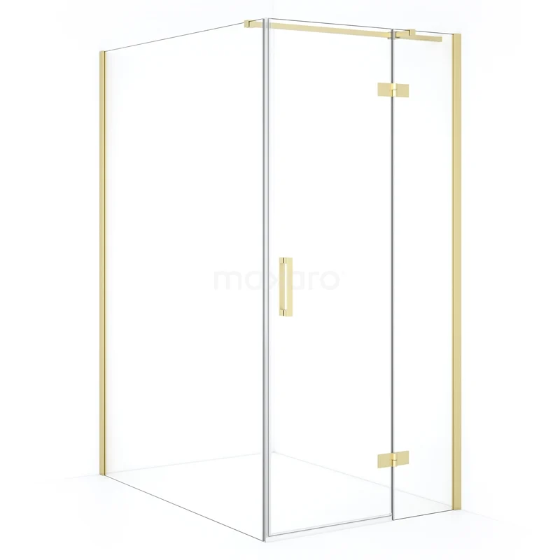Diamond Shower enclosure | 140x100 cm Light gold Clear glass Pivot door Rectangle CDB224614310LG