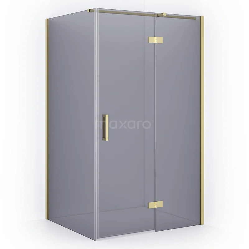 Diamond Shower enclosure | 110x100 cm Light gold Smoke glass Pivot door Rectangle CDB226510311LG