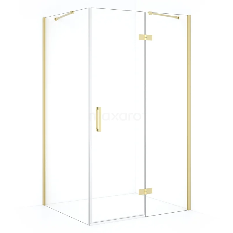 Diamond Shower enclosure | 110x90 cm Light gold Clear glass Pivot door Rectangle CDB226509410LG