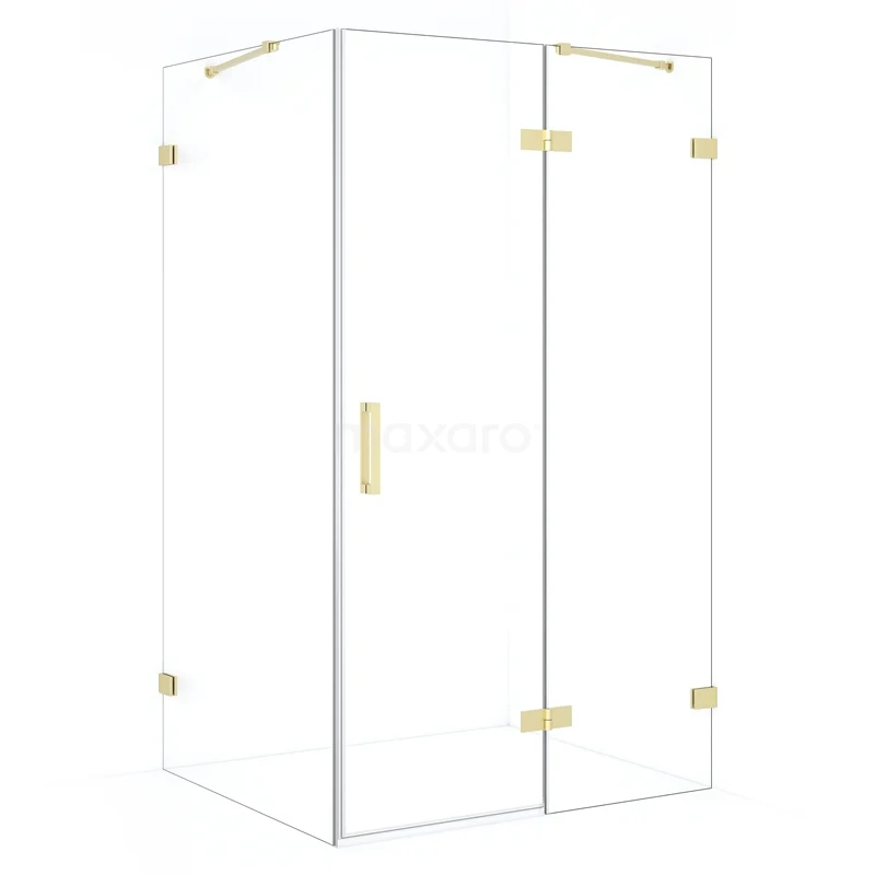 Diamond Shower enclosure | 110x90 cm Light gold Clear glass Pivot door Rectangle CDB226509420LG