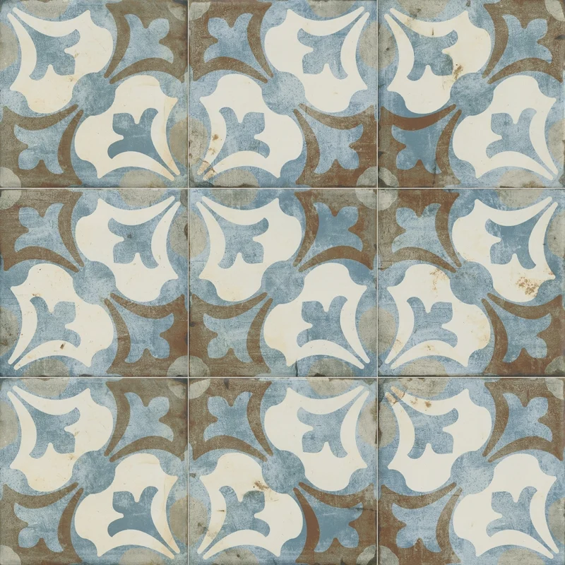 Vintage Classic Blue Vloer-/Wandtegel | 20x20 cm Meerkleurig Decor 502-060102