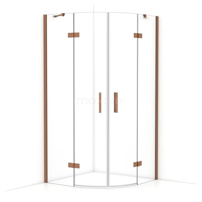Diamond Douchecabine | 100x100 cm Glanzend koper Helder glas Draaideur Kwartrond CDR21010410GKP Diamond Douchecabine | 100x100 cm Glanzend koper Helder glas Draaideur Kwartrond CDR21010410GKP