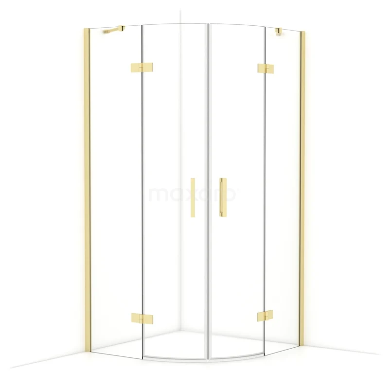 Diamond Douchecabine | 100x100 cm Glanzend lichtgoud Helder glas Draaideur Kwartrond CDR21010410GLG Diamond Douchecabine | 100x100 cm Glanzend lichtgoud Helder glas Draaideur Kwartrond CDR21010410GLG